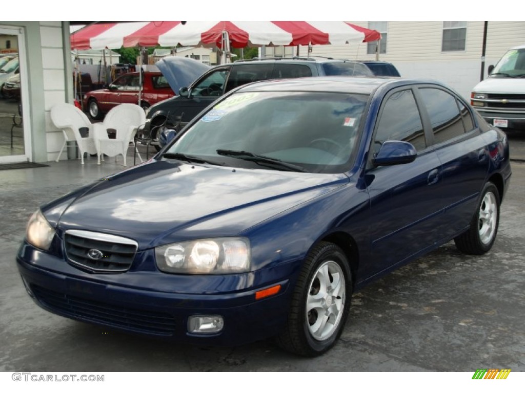 2003 Elantra GLS Sedan - Carbon Blue / Dark Gray photo #8
