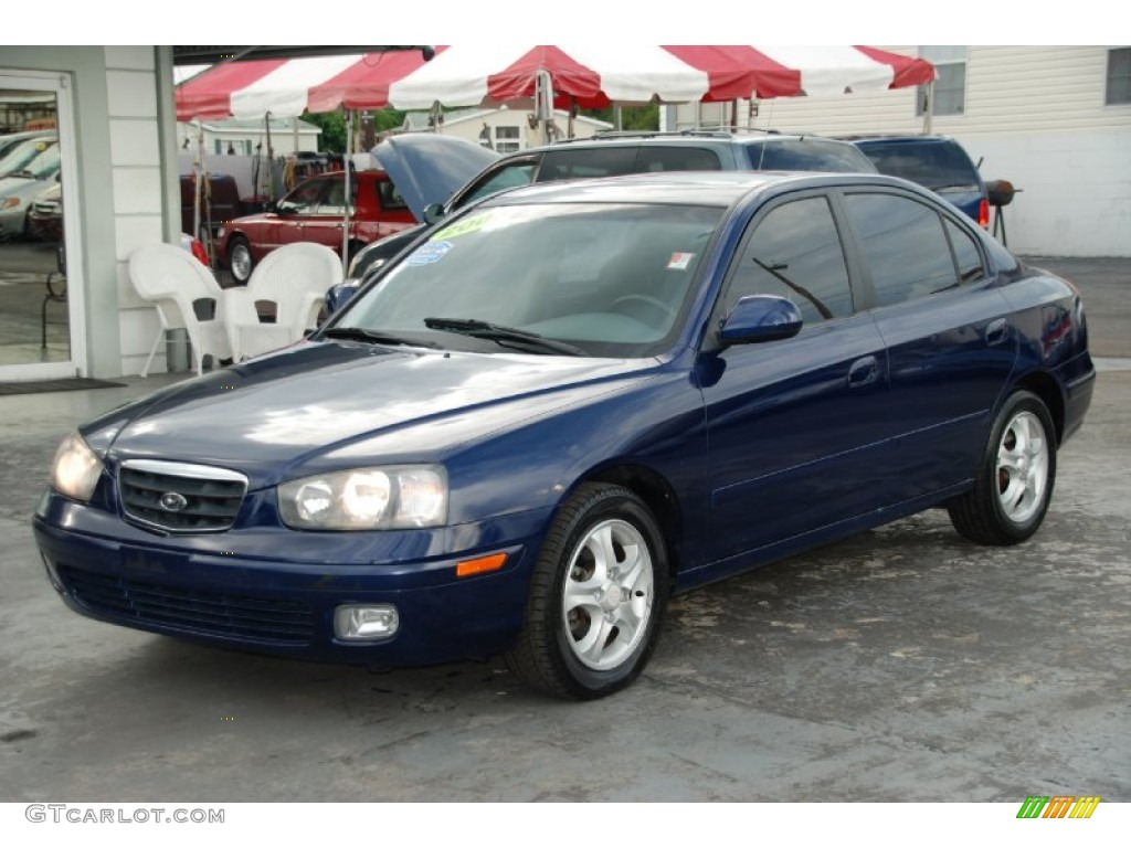 2003 Elantra GLS Sedan - Carbon Blue / Dark Gray photo #9