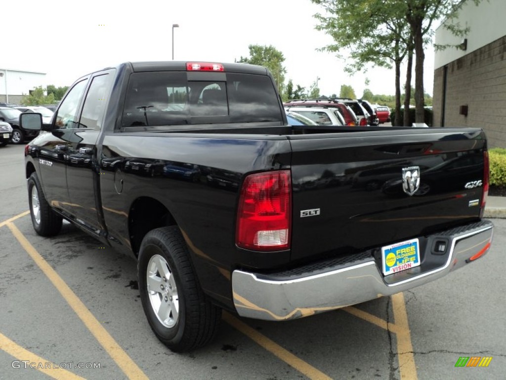 2011 Ram 1500 SLT Quad Cab 4x4 - Brilliant Black Crystal Pearl / Dark Slate Gray/Medium Graystone photo #7