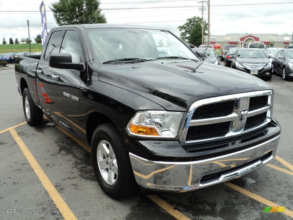 2011 Ram 1500 SLT Quad Cab 4x4 - Brilliant Black Crystal Pearl / Dark Slate Gray/Medium Graystone photo #11