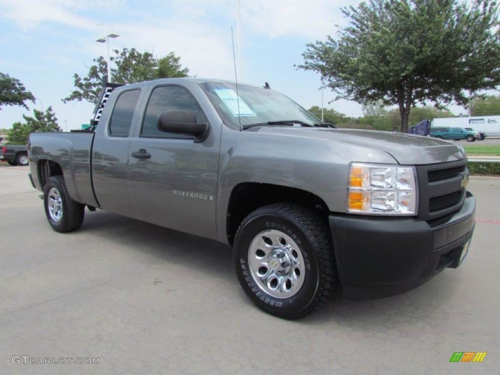 2008 Silverado 1500 Work Truck Extended Cab - Graystone Metallic / Dark Titanium photo #7
