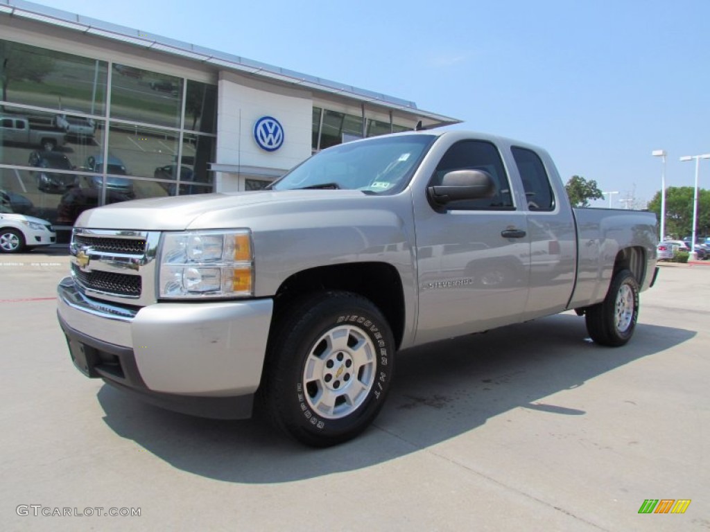 2008 Silverado 1500 LS Extended Cab - Silver Birch Metallic / Dark Titanium photo #1