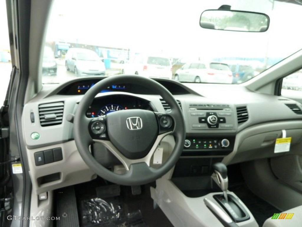 2012 Honda Civic HF Sedan Gray Dashboard Photo #53744812