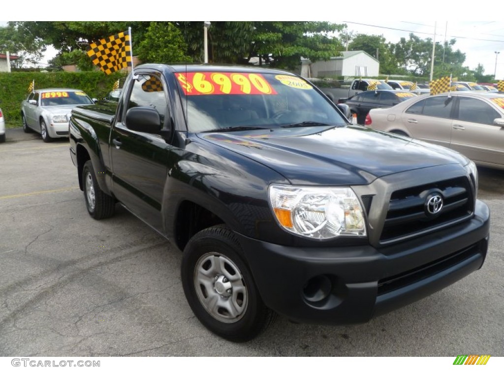 2005 Tacoma Regular Cab - Black Sand Pearl / Graphite Gray photo #1