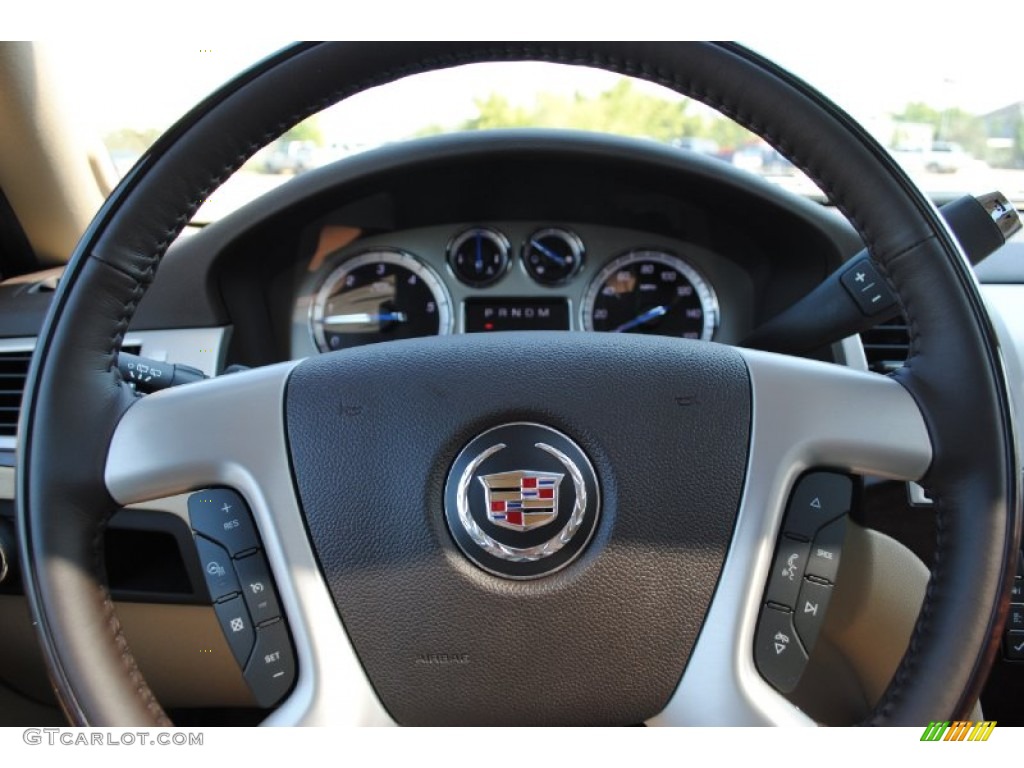 2012 Cadillac Escalade Luxury Cashmere/Cocoa Steering Wheel Photo #53749962