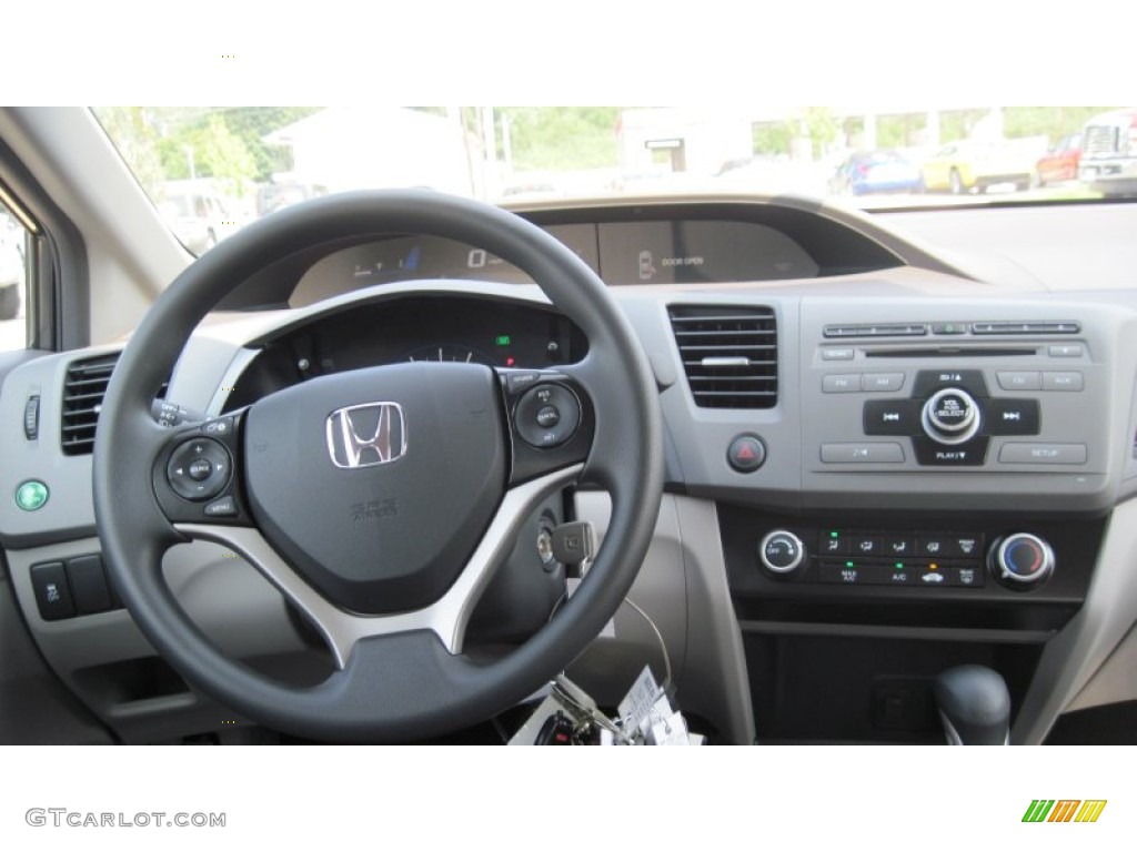 2012 Honda Civic HF Sedan Gray Dashboard Photo #53753476