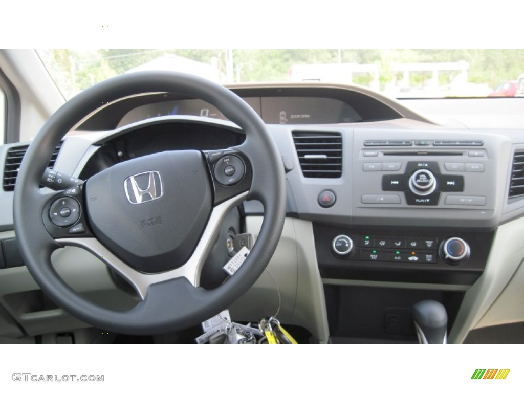 2012 Honda Civic HF Sedan Stone Dashboard Photo #53753610