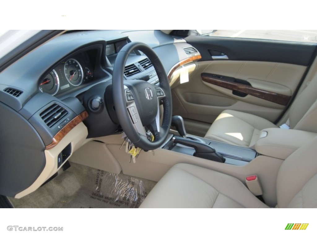 Ivory Interior 2012 Honda Accord EX-L V6 Sedan Photo #53753721