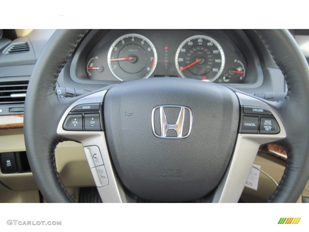 2012 Honda Accord EX-L V6 Sedan Ivory Steering Wheel Photo #53753805