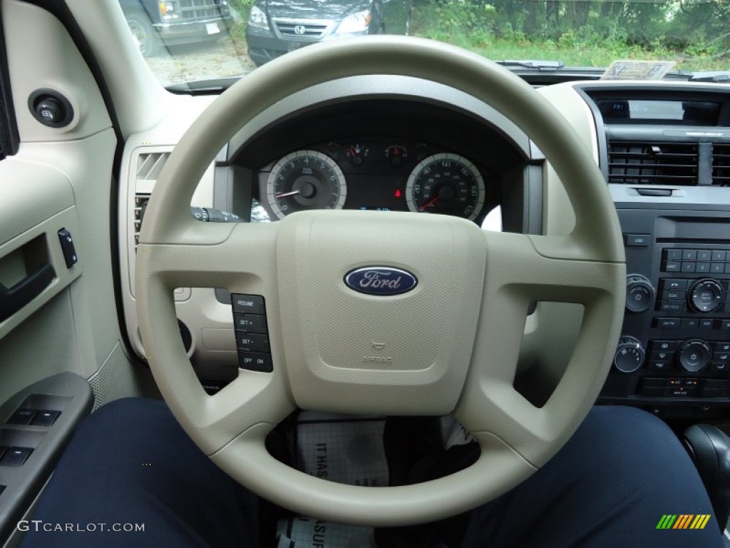 2009 Ford Escape XLS 4WD Stone Steering Wheel Photo #53754819