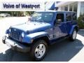 2009 Deep Water Blue Pearl Jeep Wrangler Unlimited Sahara 4x4  photo #1