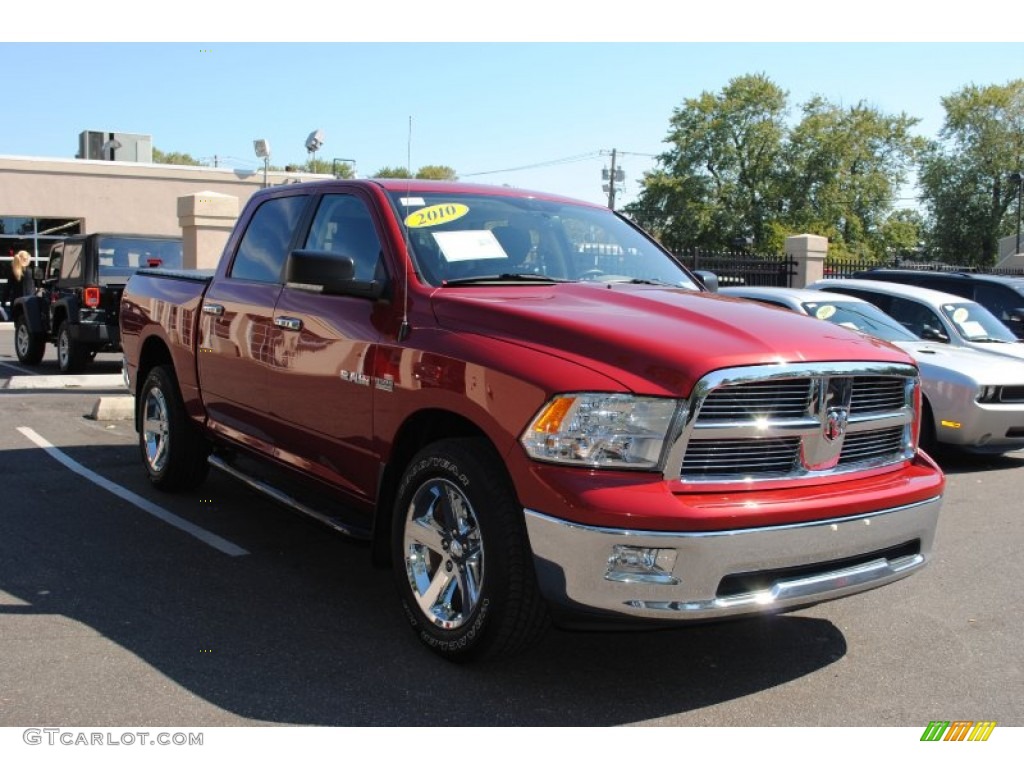 2010 Ram 1500 ST Crew Cab 4x4 - Inferno Red Crystal Pearl / Dark Slate/Medium Graystone photo #3