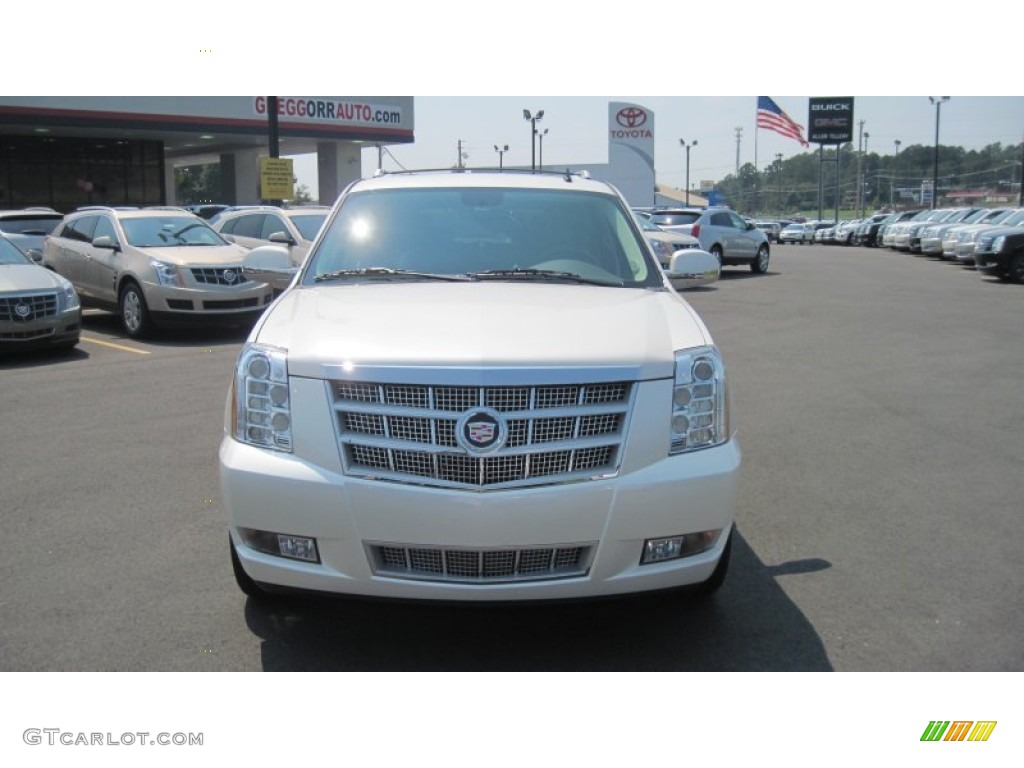 2011 Escalade ESV Platinum AWD - White Diamond Tricoat / Cocoa/Light Linen Tehama Leather photo #8