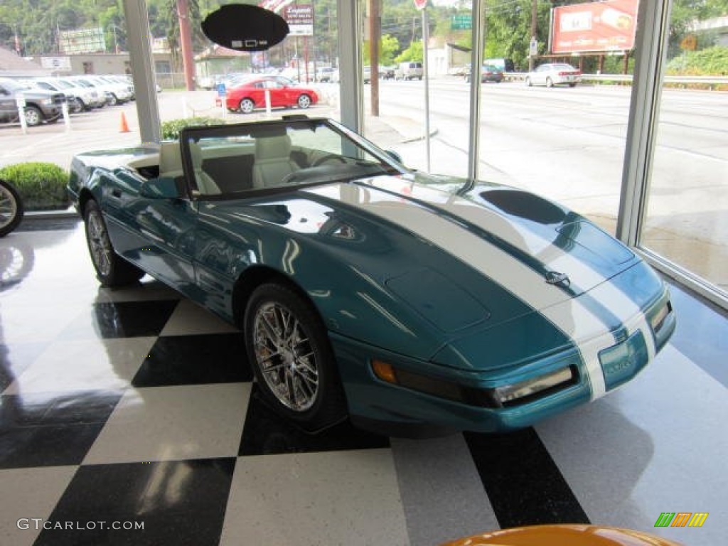 1992 Corvette Convertible - Bright Aqua Metallic / White photo #1