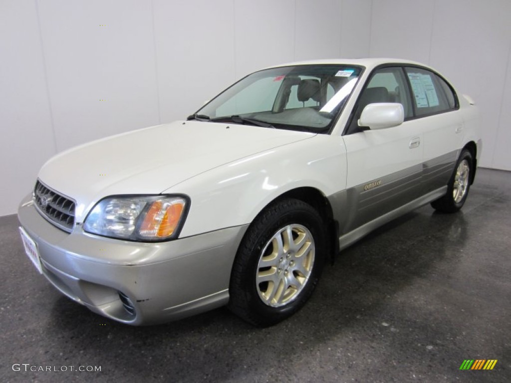 2003 Outback Limited Sedan - White Frost Pearl / Beige photo #1