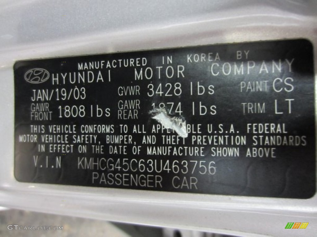 2003 Accent GL Sedan - Silver Mist Metallic / Gray photo #7