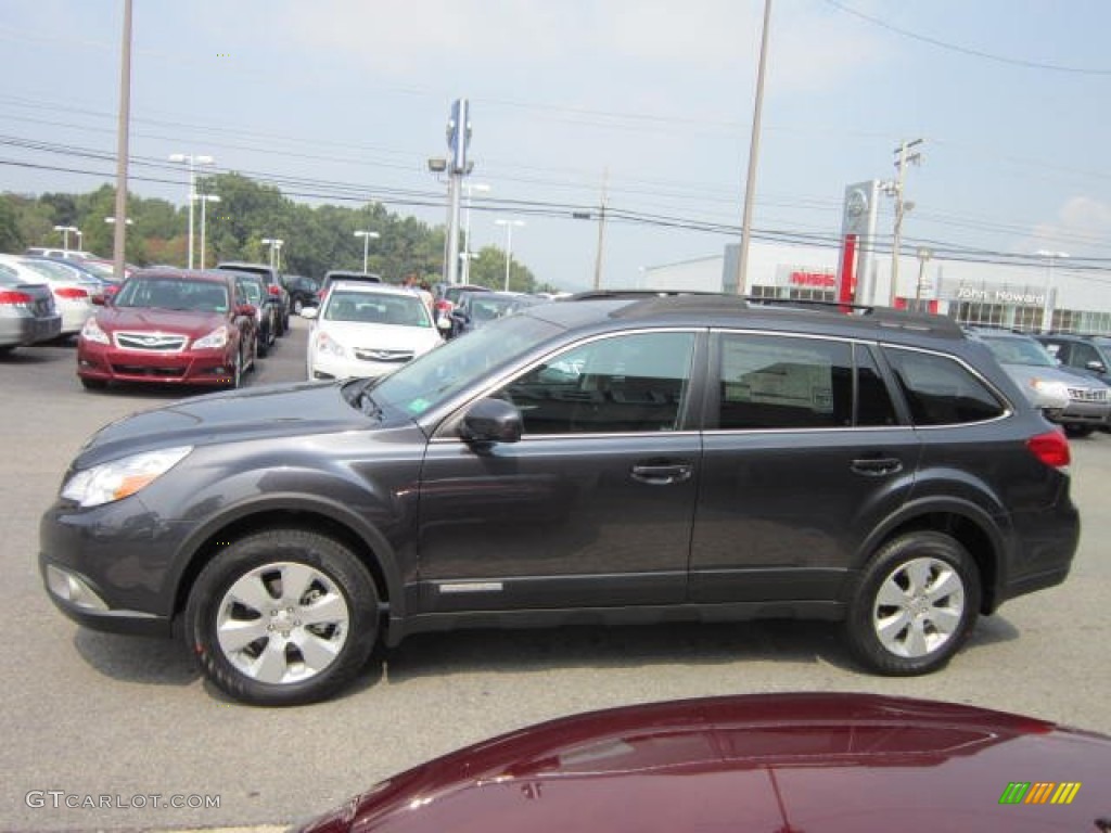 2011 Outback 2.5i Premium Wagon - Graphite Gray Metallic / Off Black photo #4