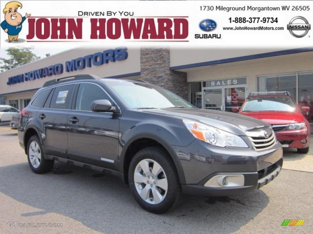 2011 Outback 2.5i Premium Wagon - Graphite Gray Metallic / Off Black photo #1