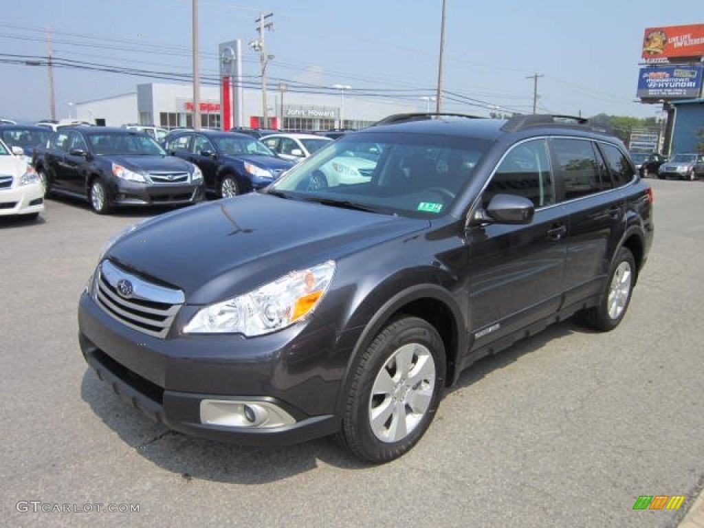 2011 Outback 2.5i Premium Wagon - Graphite Gray Metallic / Off Black photo #3