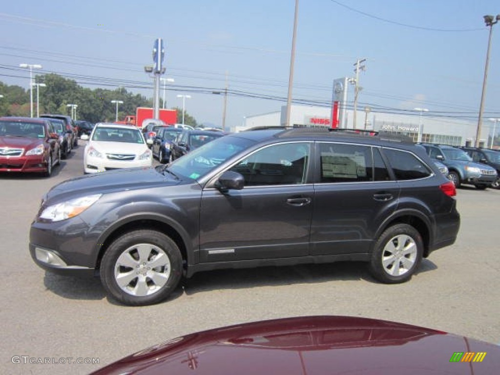 2011 Outback 2.5i Premium Wagon - Graphite Gray Metallic / Off Black photo #4