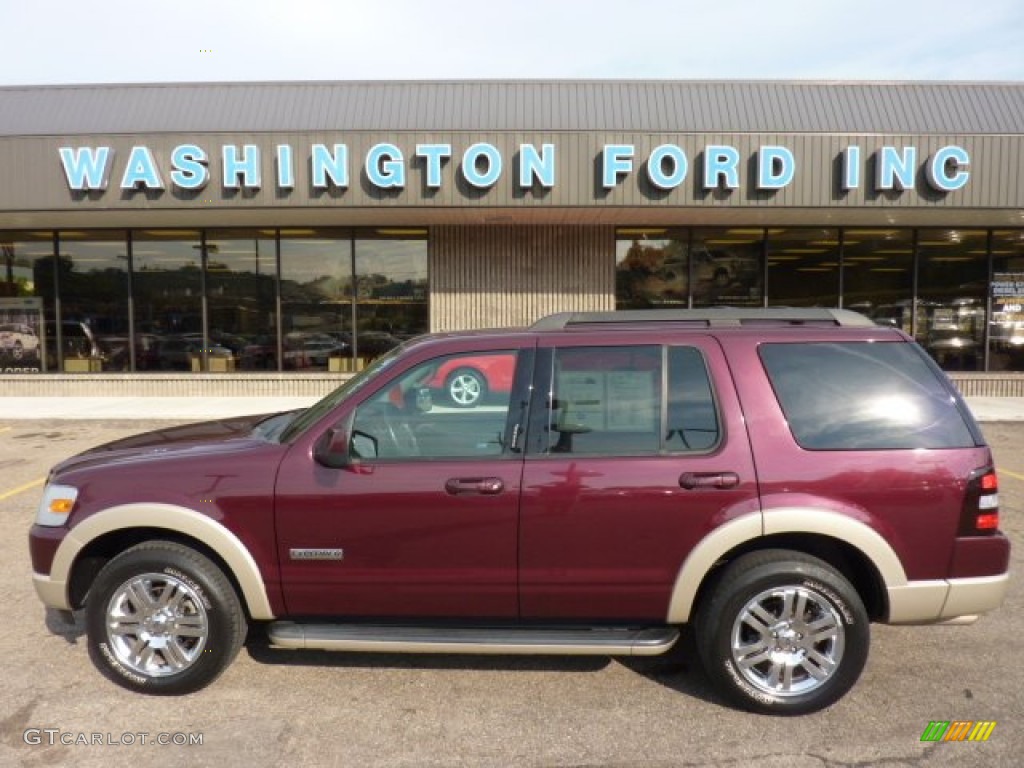 2008 Explorer Eddie Bauer 4x4 - Redfire Metallic / Black/Camel photo #1