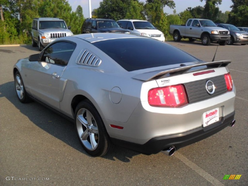 2010 Mustang GT Premium Coupe - Brilliant Silver Metallic / Charcoal Black/Grabber Blue photo #2