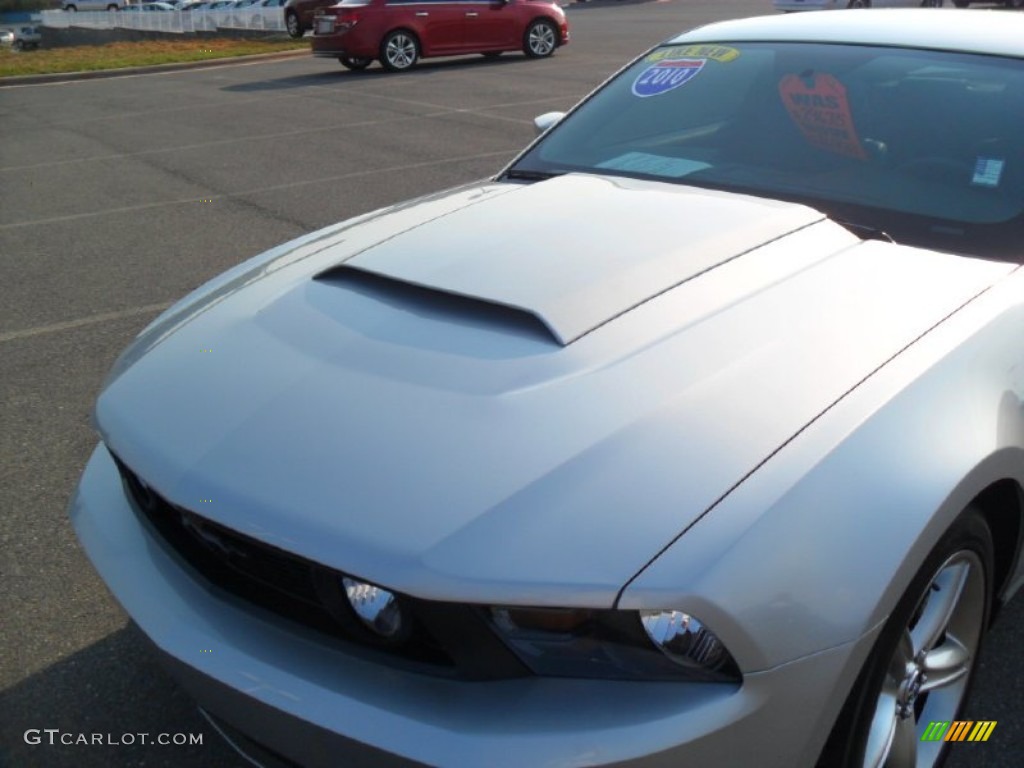 2010 Mustang GT Premium Coupe - Brilliant Silver Metallic / Charcoal Black/Grabber Blue photo #7