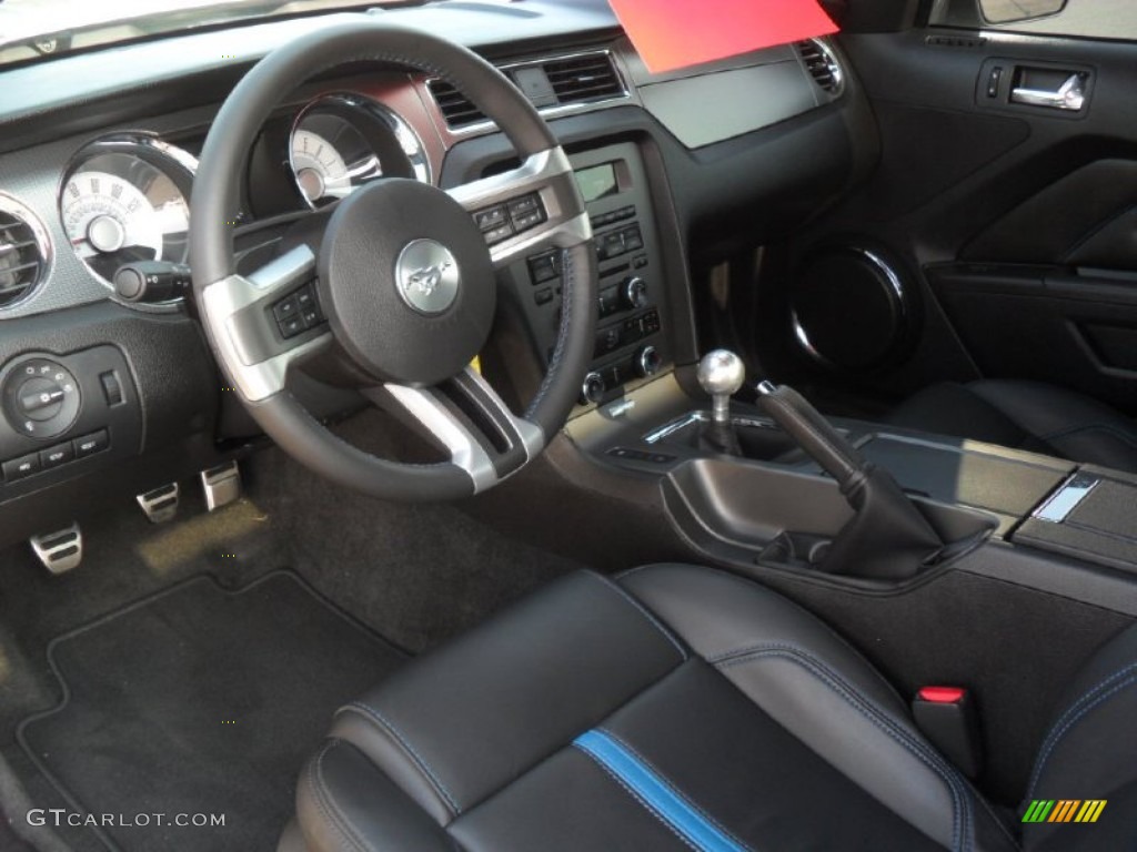 Charcoal Black/Grabber Blue Interior 2010 Ford Mustang GT Premium Coupe Photo #53773694