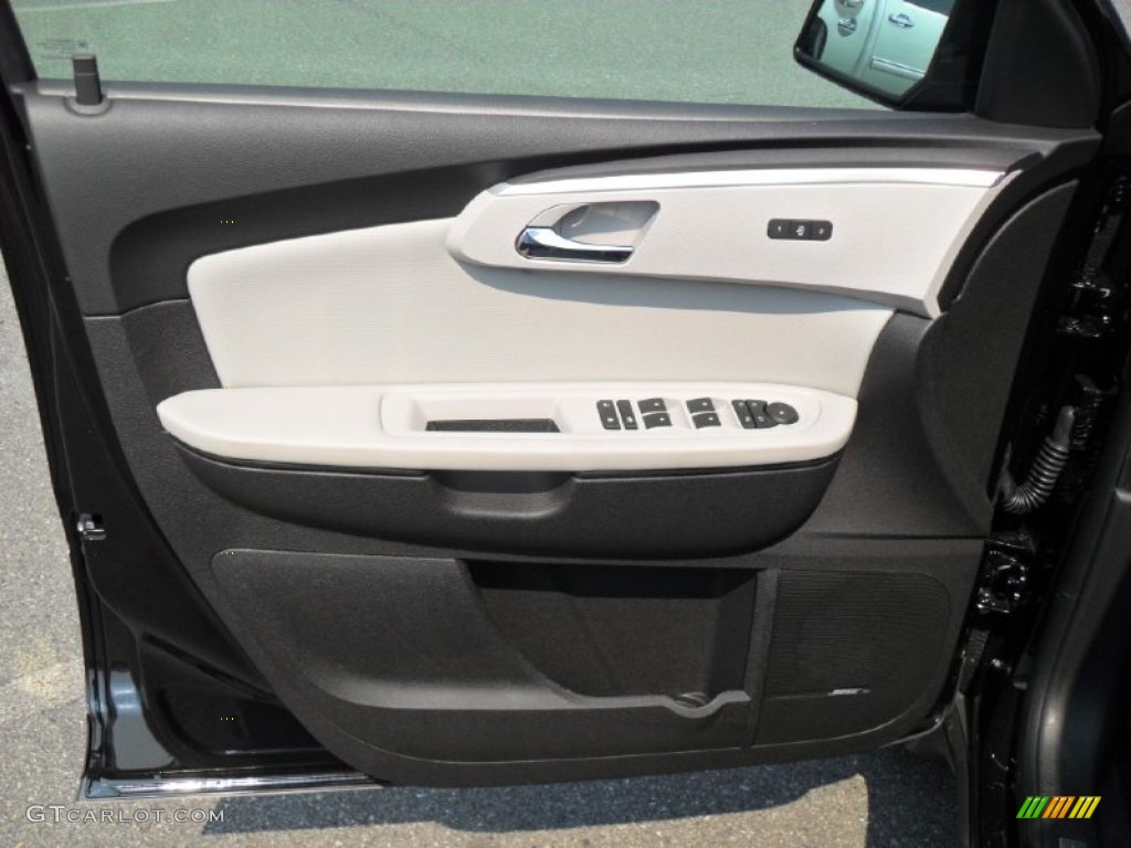 2012 Chevrolet Traverse LTZ Light Gray/Ebony Door Panel Photo #53775100