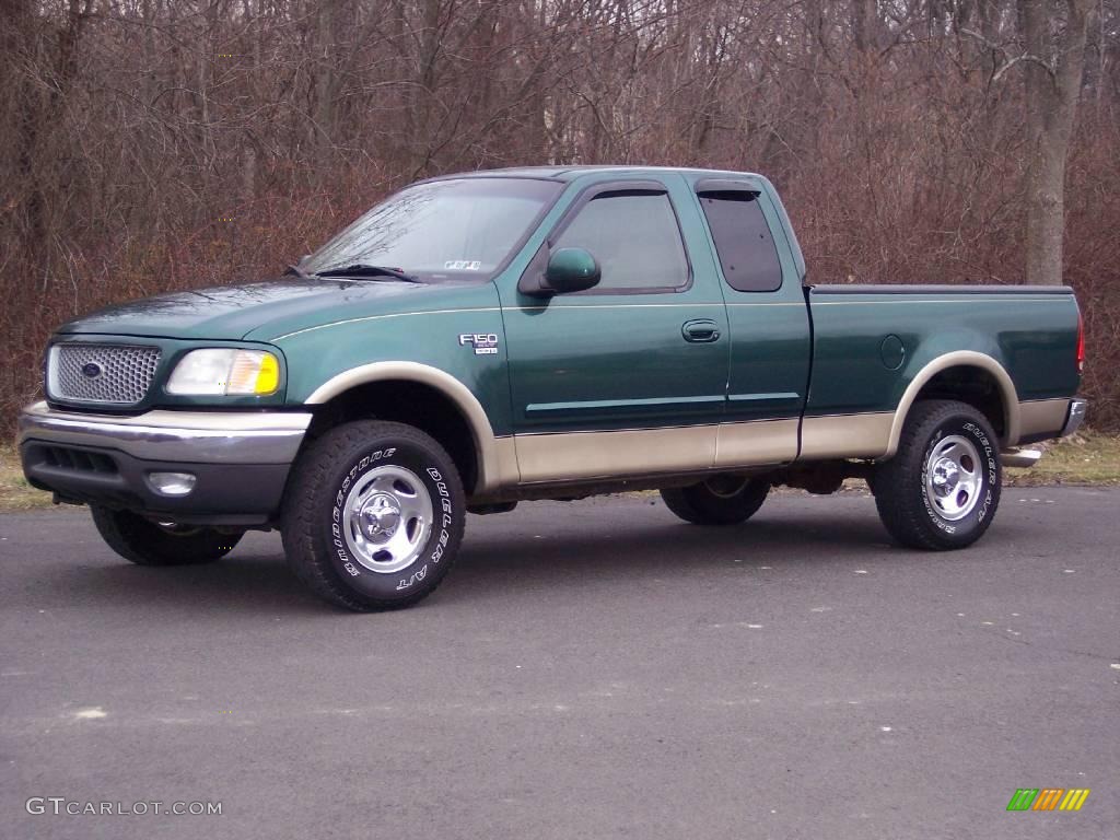 1999 F150 XLT Extended Cab 4x4 - Woodland Green Metallic / Medium Prairie Tan photo #1