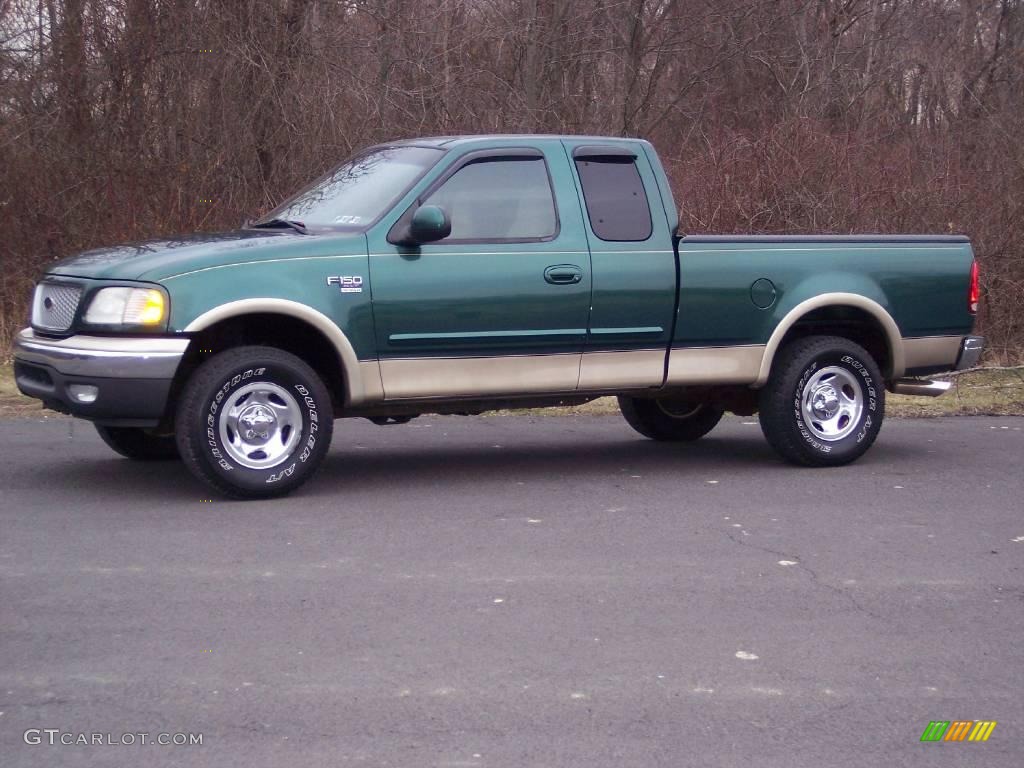 1999 F150 XLT Extended Cab 4x4 - Woodland Green Metallic / Medium Prairie Tan photo #4