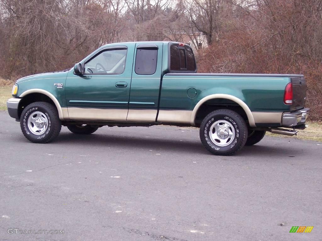 1999 F150 XLT Extended Cab 4x4 - Woodland Green Metallic / Medium Prairie Tan photo #6