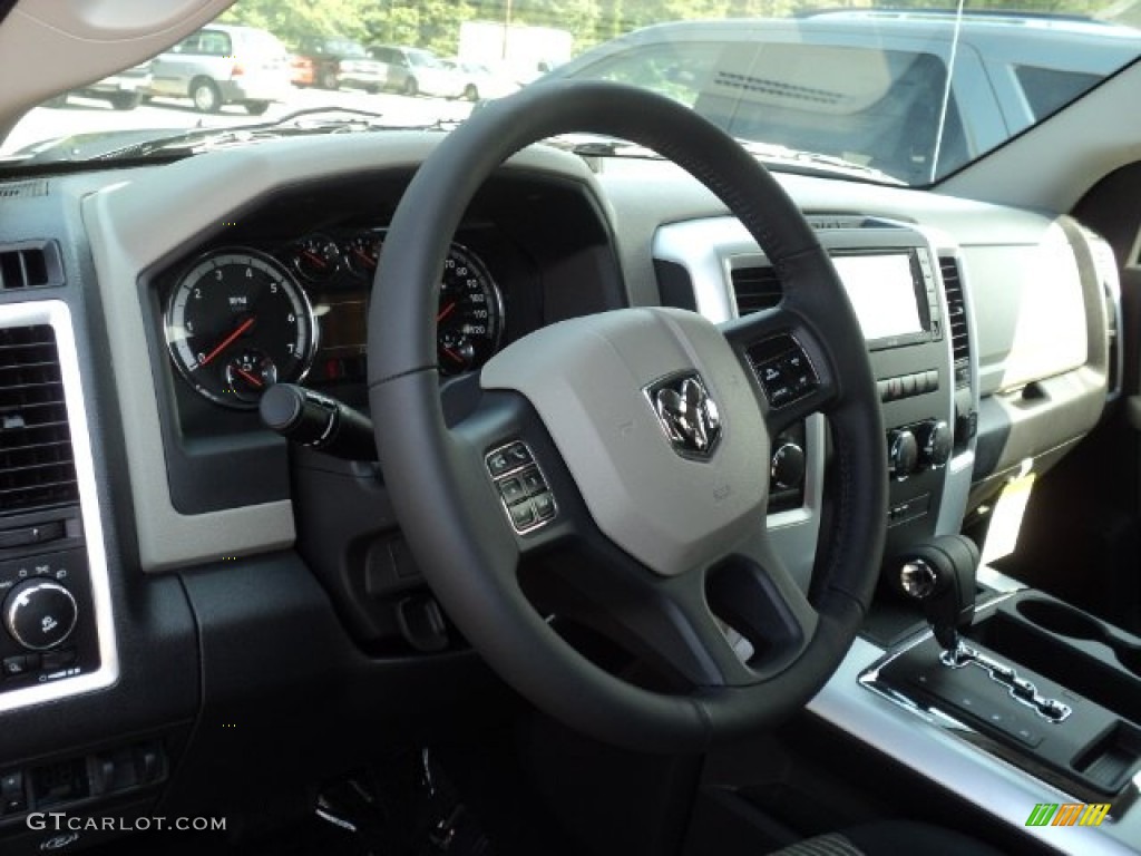 2012 Dodge Ram 1500 Big Horn Quad Cab 4x4 Dark Slate Gray/Medium Graystone Steering Wheel Photo #53776600
