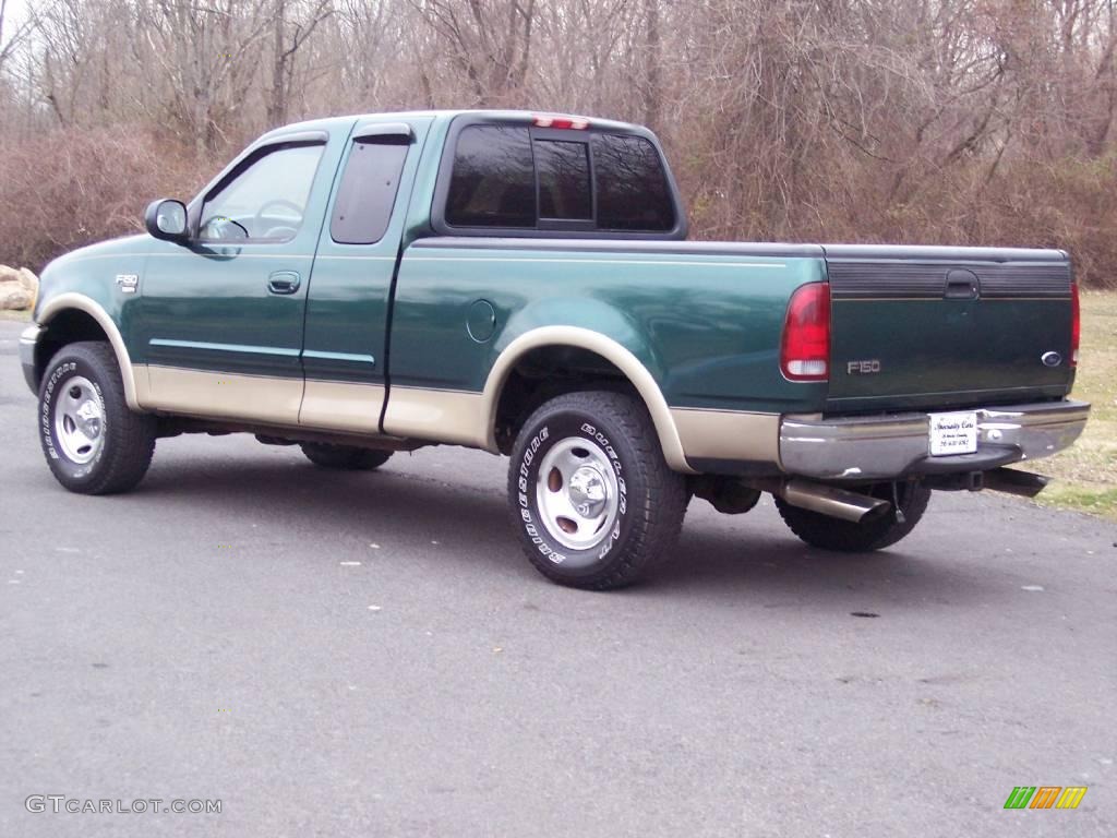 1999 F150 XLT Extended Cab 4x4 - Woodland Green Metallic / Medium Prairie Tan photo #7