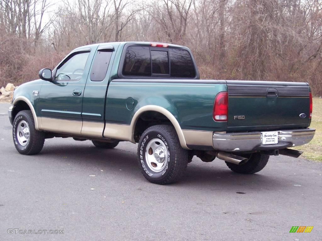 1999 F150 XLT Extended Cab 4x4 - Woodland Green Metallic / Medium Prairie Tan photo #8