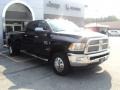 2012 Black Dodge Ram 3500 HD Laramie Longhorn Crew Cab 4x4 Dually  photo #3