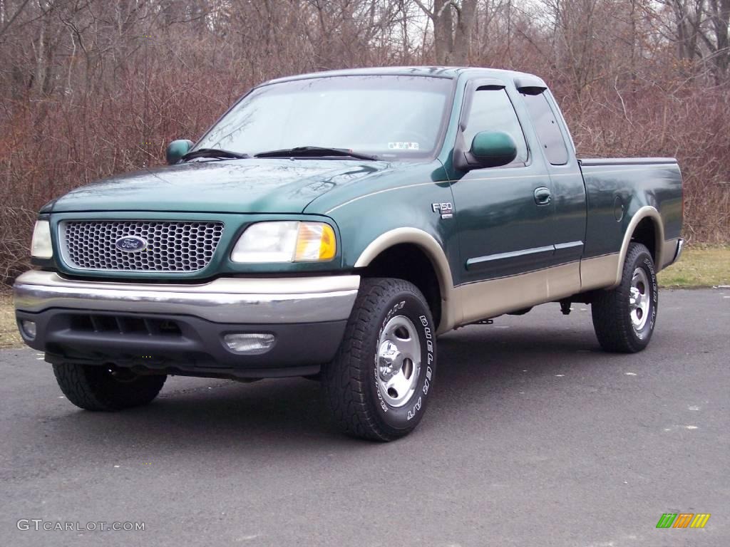 1999 F150 XLT Extended Cab 4x4 - Woodland Green Metallic / Medium Prairie Tan photo #12