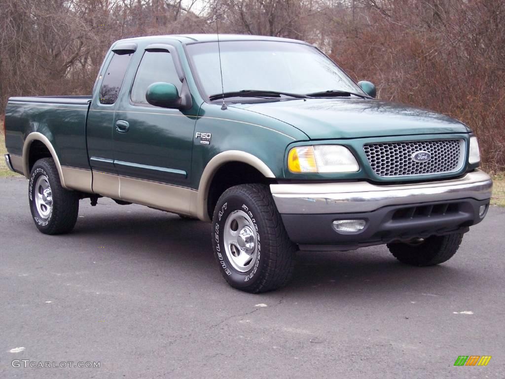 1999 F150 XLT Extended Cab 4x4 - Woodland Green Metallic / Medium Prairie Tan photo #14