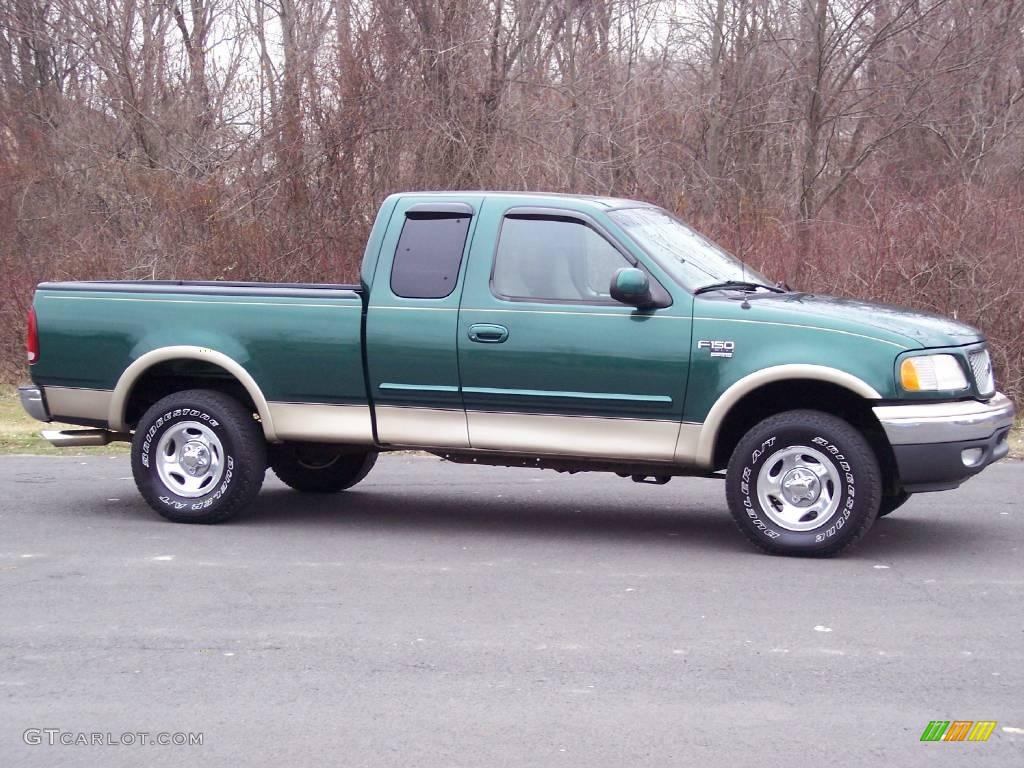 1999 F150 XLT Extended Cab 4x4 - Woodland Green Metallic / Medium Prairie Tan photo #17