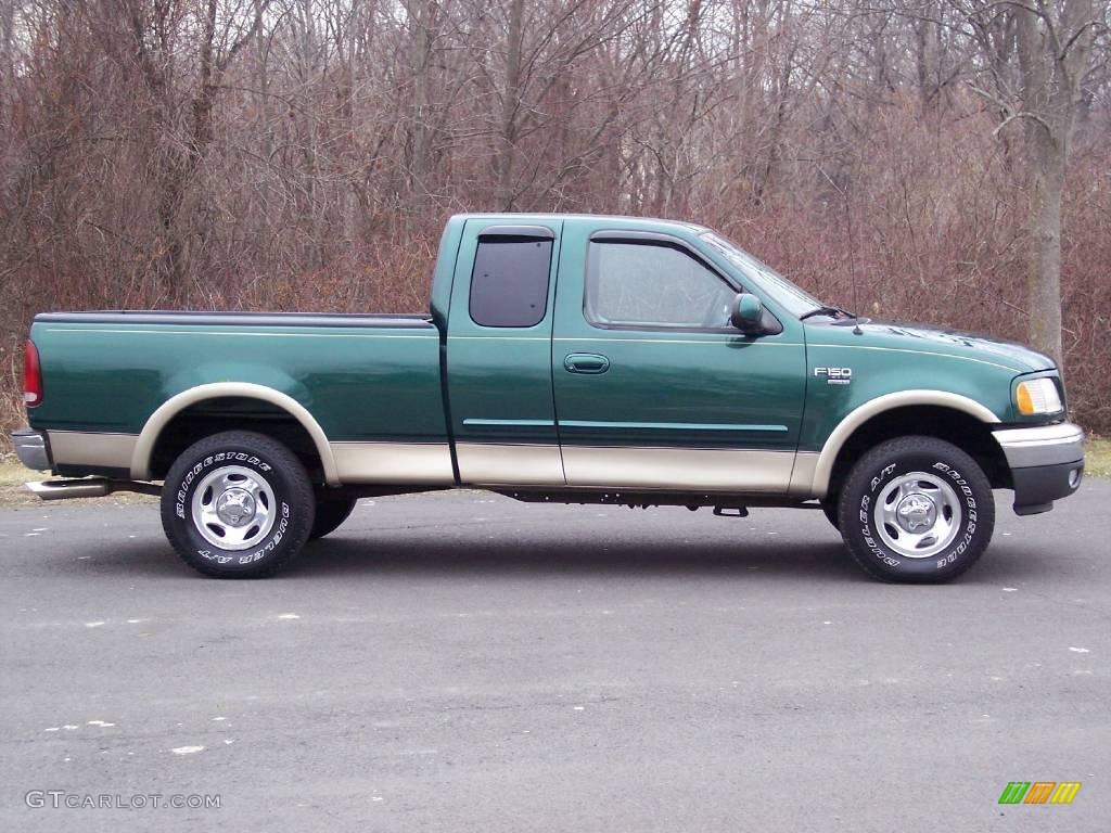 1999 F150 XLT Extended Cab 4x4 - Woodland Green Metallic / Medium Prairie Tan photo #18