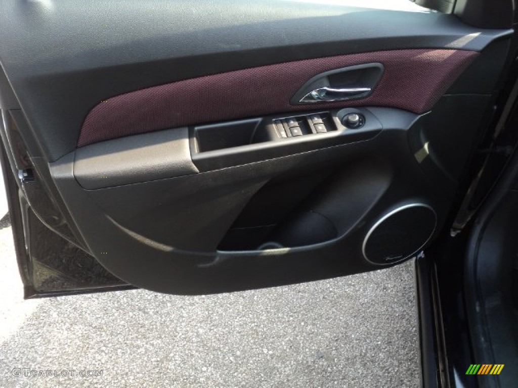 2012 Chevrolet Cruze Eco Jet Black/Sport Red Door Panel Photo #53777776