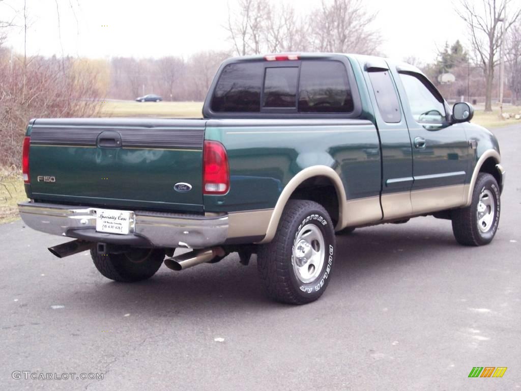 1999 F150 XLT Extended Cab 4x4 - Woodland Green Metallic / Medium Prairie Tan photo #21