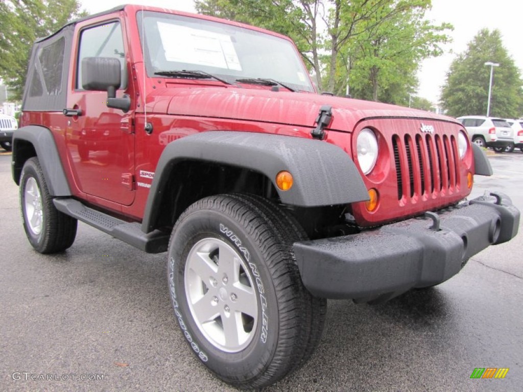 Deep Cherry Red Crystal Pearl 2012 Jeep Wrangler Sport S 4x4 Exterior Photo #53779696