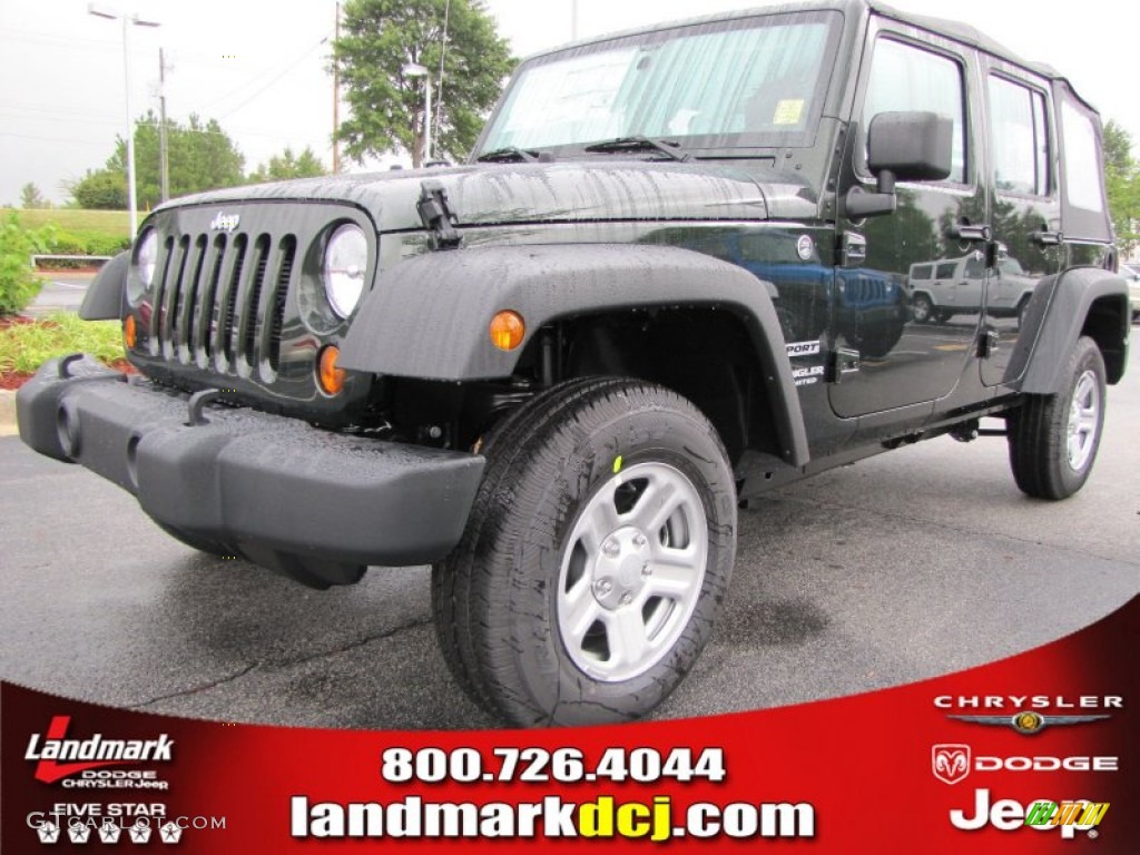 2012 Wrangler Unlimited Sport 4x4 - Natural Green Pearl / Black photo #1