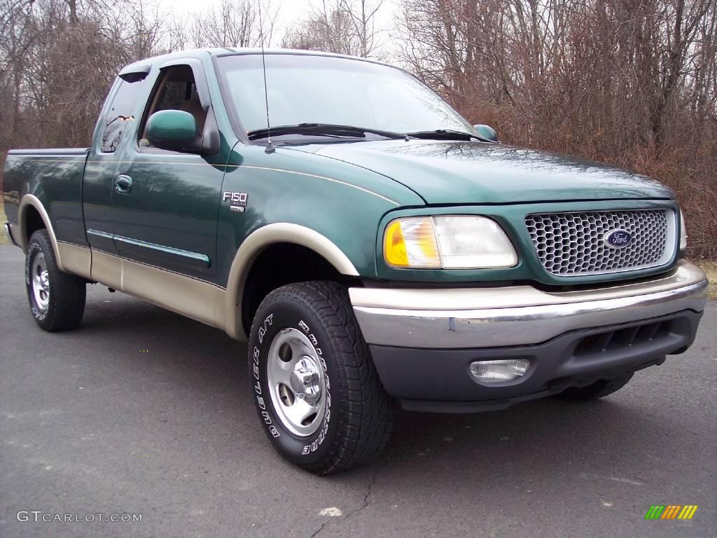 1999 F150 XLT Extended Cab 4x4 - Woodland Green Metallic / Medium Prairie Tan photo #53