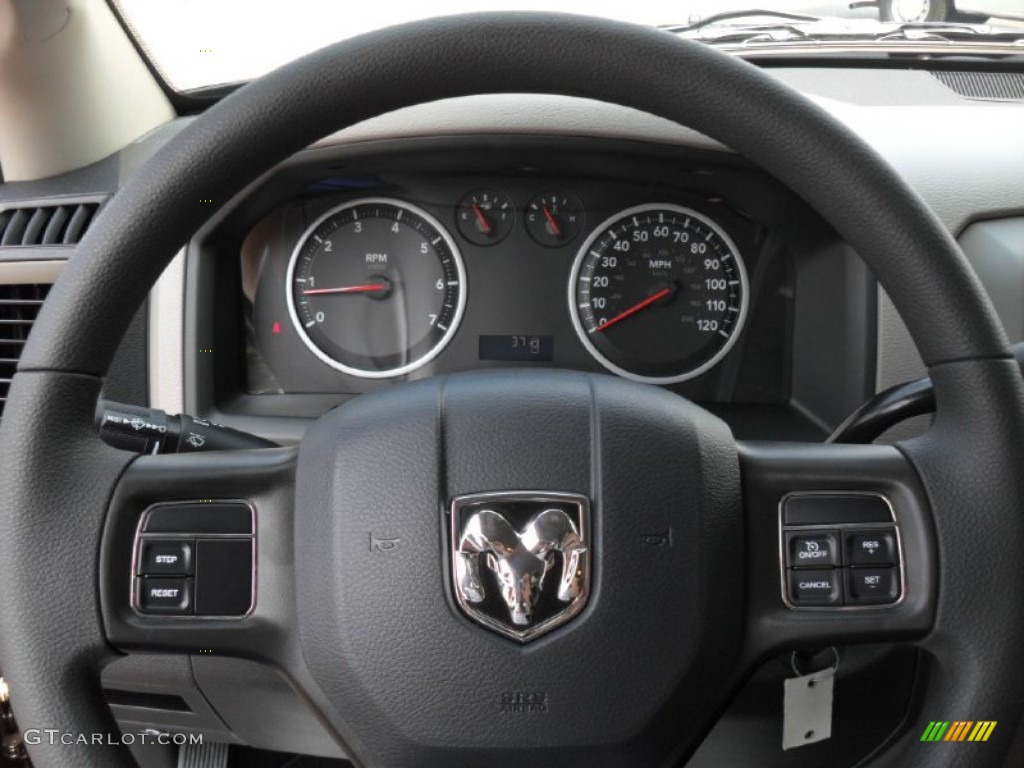 2012 Dodge Ram 1500 ST Regular Cab 4x4 Dark Slate Gray/Medium Graystone Steering Wheel Photo #53781484