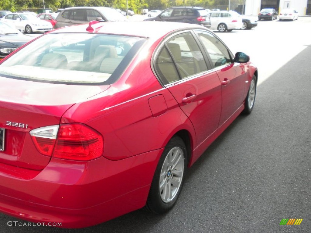 2007 3 Series 328i Sedan - Crimson Red / Beige photo #5