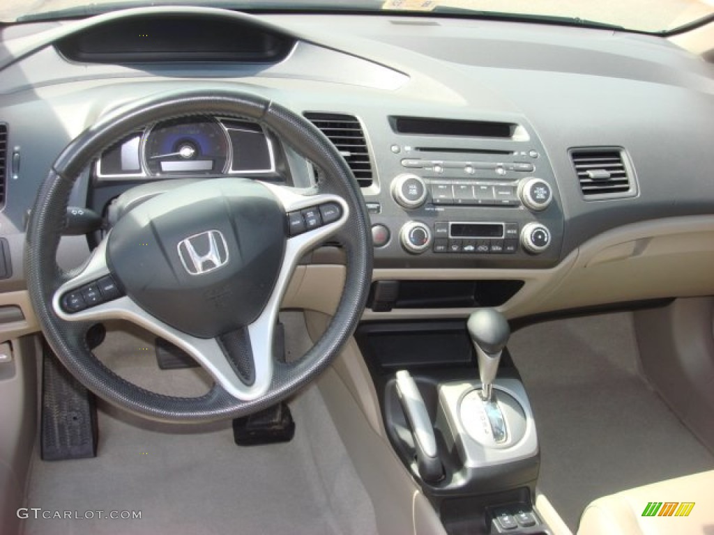 2009 Civic Hybrid Sedan - Magnetic Pearl / Beige photo #11