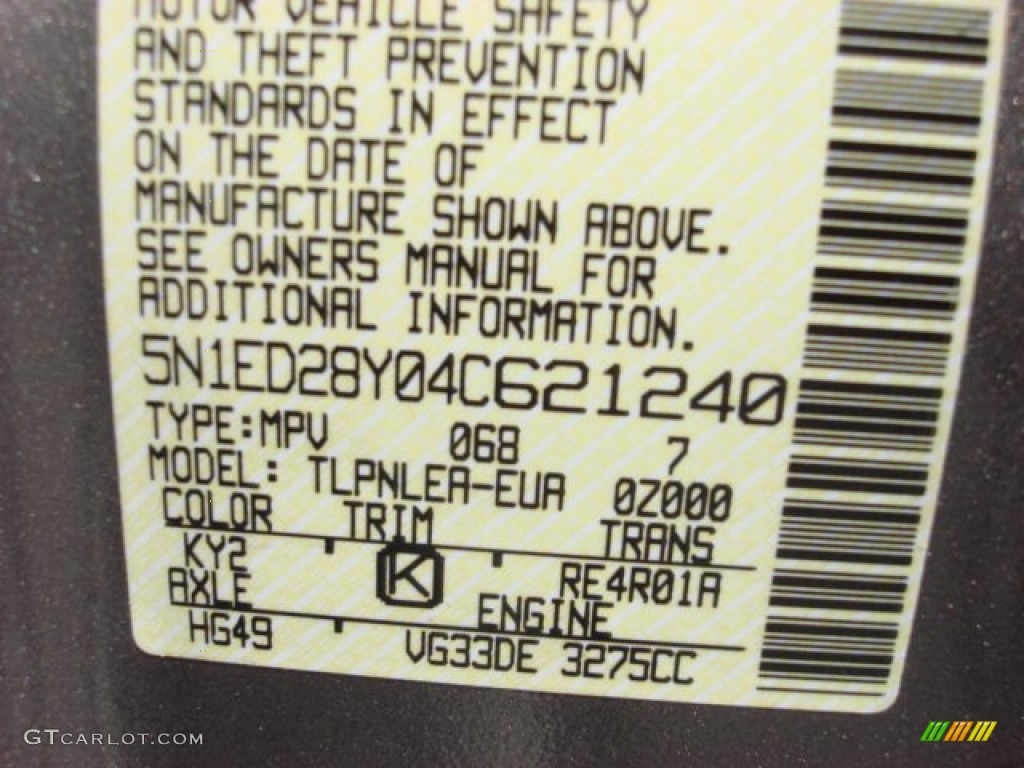 2004 Xterra XE 4x4 - Granite Metallic / Gray photo #22