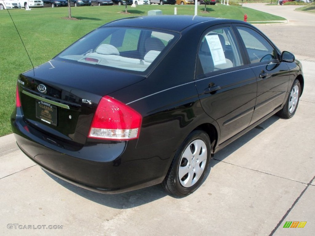 2007 Spectra EX Sedan - Black / Black photo #4